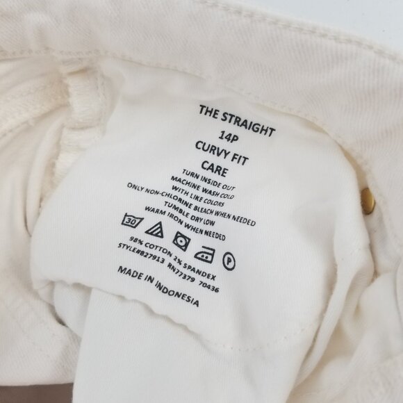 Ann Taylor Ecru Straight Leg, High Rise Jeans -14P- Curvy Fit, Coastal Looks - Picture 3 of 5